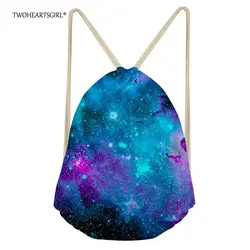 TWOHEARTSGIRL фантазии Для мужчин Для женщин Galaxy Star Space Drawstring Сумка многоцветный Starrry ночь Дети Drawstring Рюкзак рюкзак небольшой