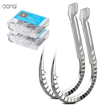 

DONQL 20 pcs/lot Stainless Steel Fishing Hook 10#/12#14#16# Barbed Single Fishhook Carp Fishing Tackle Fish Pattern Fish Hooks