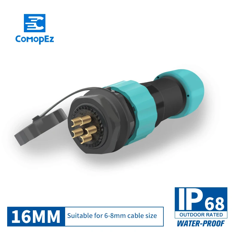 

IP68 Waterproof Aviation Connector Female 16mm 2/3/4/5/6/7/9 pin Sealed Junction Boxes Plug Socket for Communication Equipment