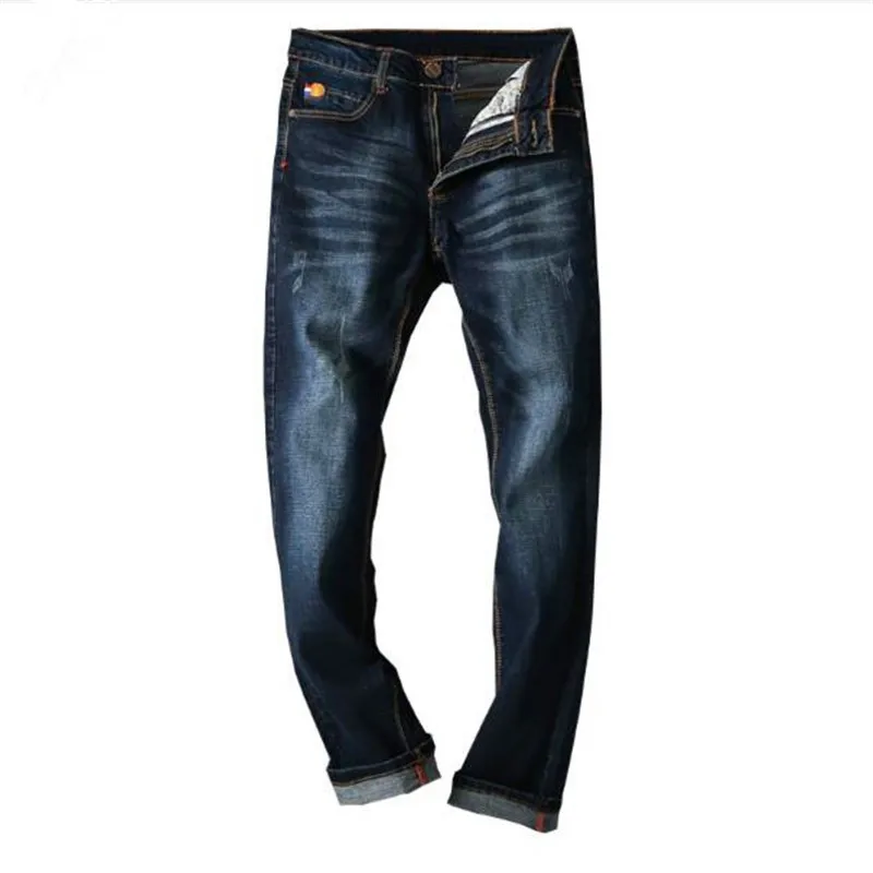 

New Arrival Spring Men's Casual Jean Slim Regular Straight Fit Distressed Plus Size Elastic Simple Jeans Blue Dark Blue Men Pant