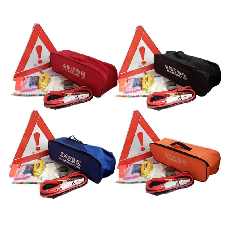 9Pcs Roadside Assistance Auto Emergency Kit Tool Bags First Ideal Aid