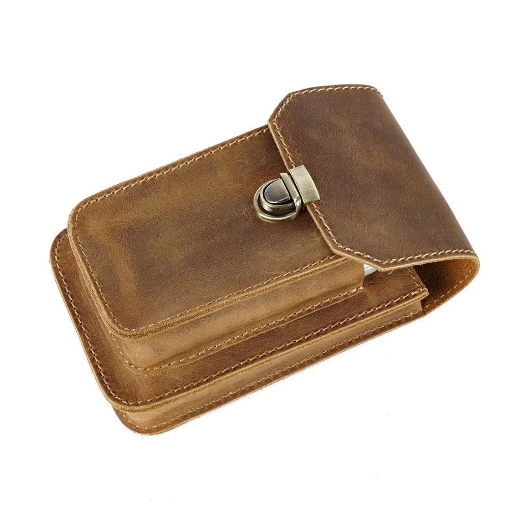 Moterm мужская сумка на пояс из натуральной кожи с маленьким крючком, поясная сумка для сотового телефона, винтажная поясная сумка для путешествий