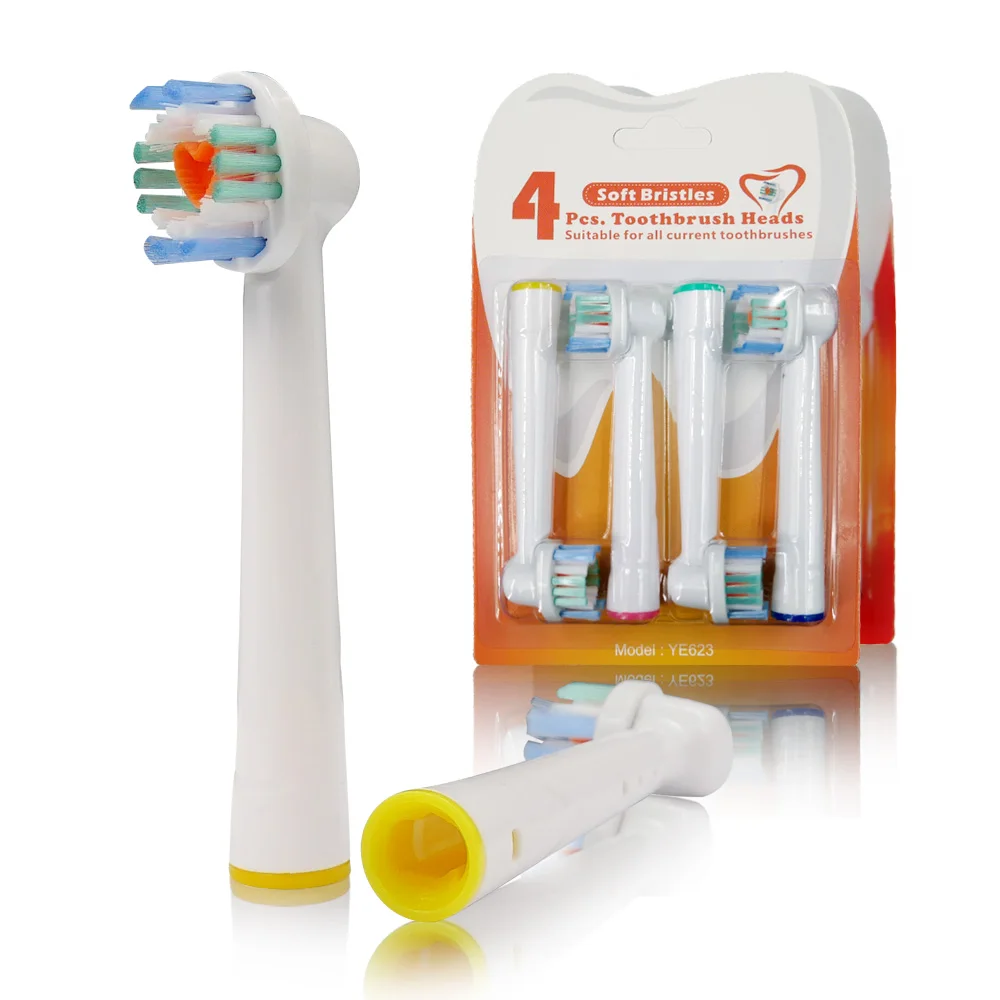 

4pcs oral b electric toothbrush replacement heads for braun oral b vitality brush heads triumph nozzles for tooth brush 3s white