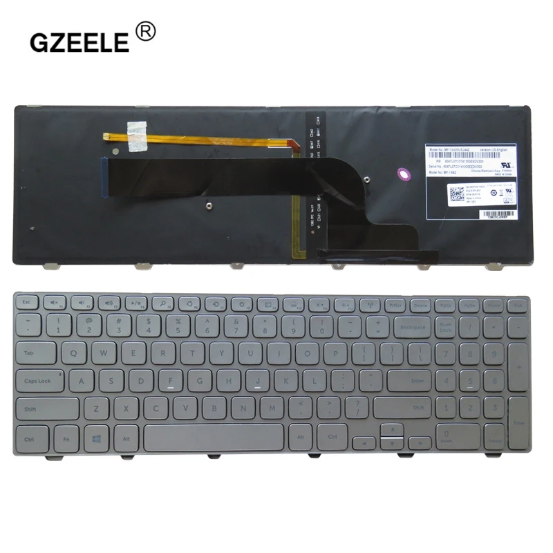 GZEELE New English for Dell Inspiron 15 7537 7000 laptop Keyboard with backlight silver 15-7000 Series US Keyboard GZEELE New English for Dell Inspiron 15 7537 7000 laptop Keyboard with backlight silver 15-7000 Series US Keyboard