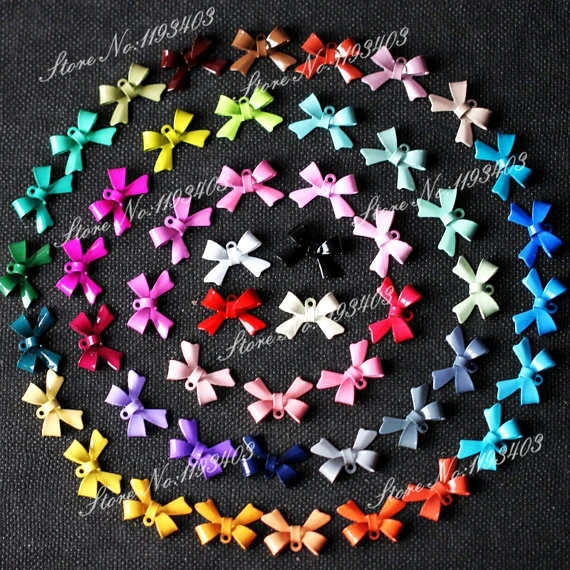 100 шт. разноцветные эмалированные банты 11 х16 мм|bow charms pendant|charm pendantenamel bow |