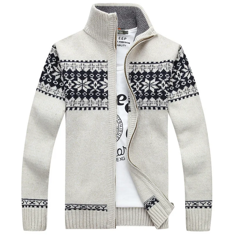 2020 New Sweater Men Jacket Wool Pattern Of Snowflake Cardigan Men Masculine Winter Coats Men Clothes Pull Homme