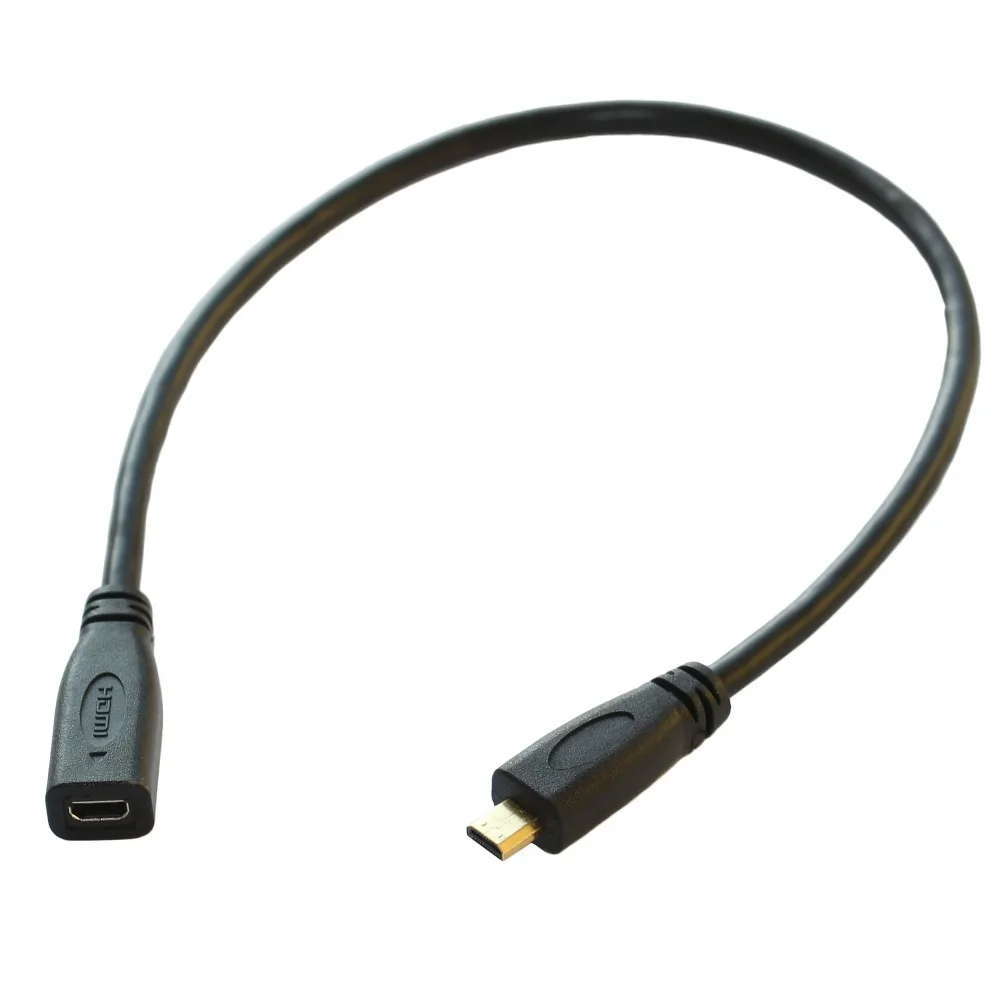 

25cm D type micro HDMI male to female extension short adaptor cable