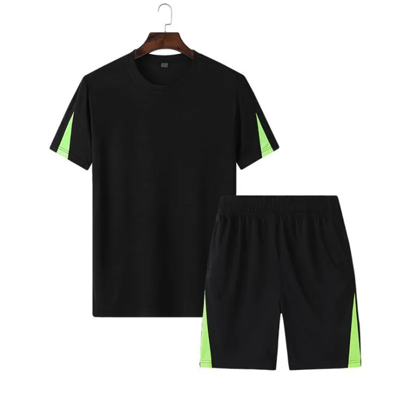 Новый Для мужчин шорты летние комплекты Повседневные комплекты одежды спортивная Для мужчин s Костюмы комплекты из 2 предметов футболка и