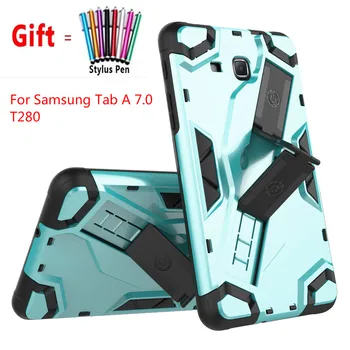 

Armor Shockproof Case For Samsung Galaxy Tab A 7.0 Silicone TPU + PC Holder Cover For Samsung Galaxy Tab A 7.0 T280 T285 SM-T280