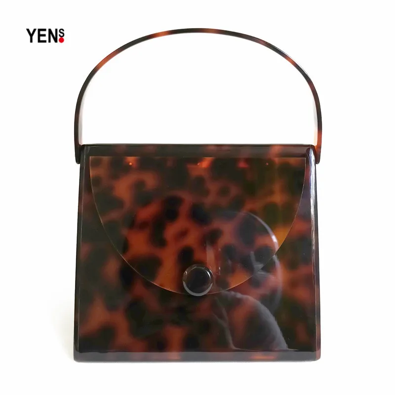 

Fashion Brand Designer Women New Wallet Acrylic Amber Luxury Evening Bags Elegant Leopard Print Party Prom Handbag Casual Clutch