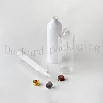

Empty Plastic Container Bottle 400ml Essential Oil Packaging Shower Gel Bottles Screw Aluminum Top Cap Refillable Makeup Bottles
