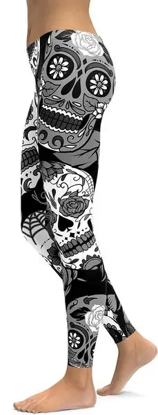

BLACK AND WHITE SKULL LEGGINGS 3D Printed 2019 New Women Pants Fashion Leggings Yoga Pants