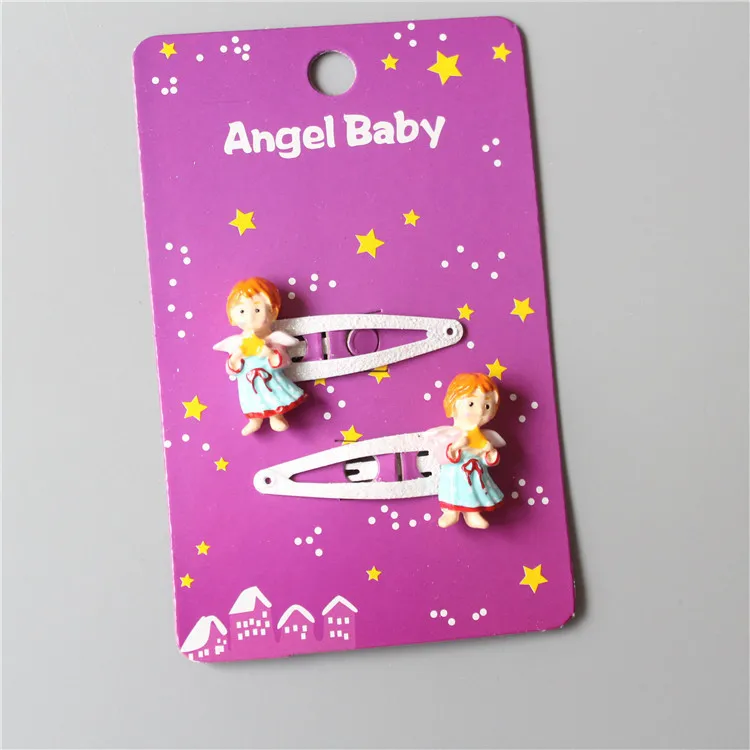 

2 PCS New Lovely Cartoon Angel BB Clips Girls Hair Accessories Kids Hairpins Children Headwear Baby Hair Clips Headdress