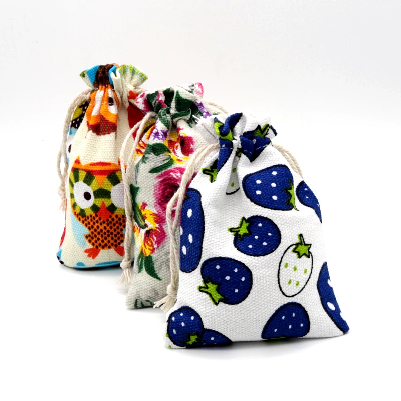 Сумка для хранения упаковки из хлопка и льна ручной работы сумка на шнурке