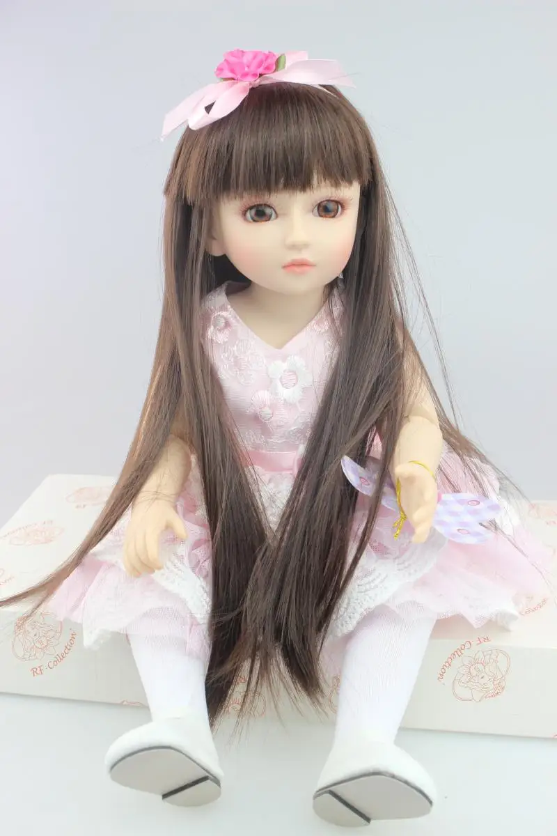 45 см Американский принцессы шарнирные куклы/1/4 bjd Кукла SD с розовое платье для новорожденных, для девочек куклы подарок bonecas
