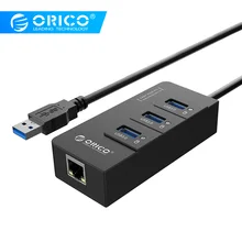 ORICO HR01-U3 USB 3,0 концентратор с внешним RJ45 гигабитная сетевая карта SuperSpeed 5 Гбит/с-черный