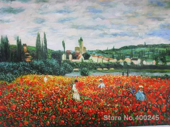 

Landscape Canvas Art online Claude Monet Paintings Poppy Field near Vetheuil High quality Hand painted