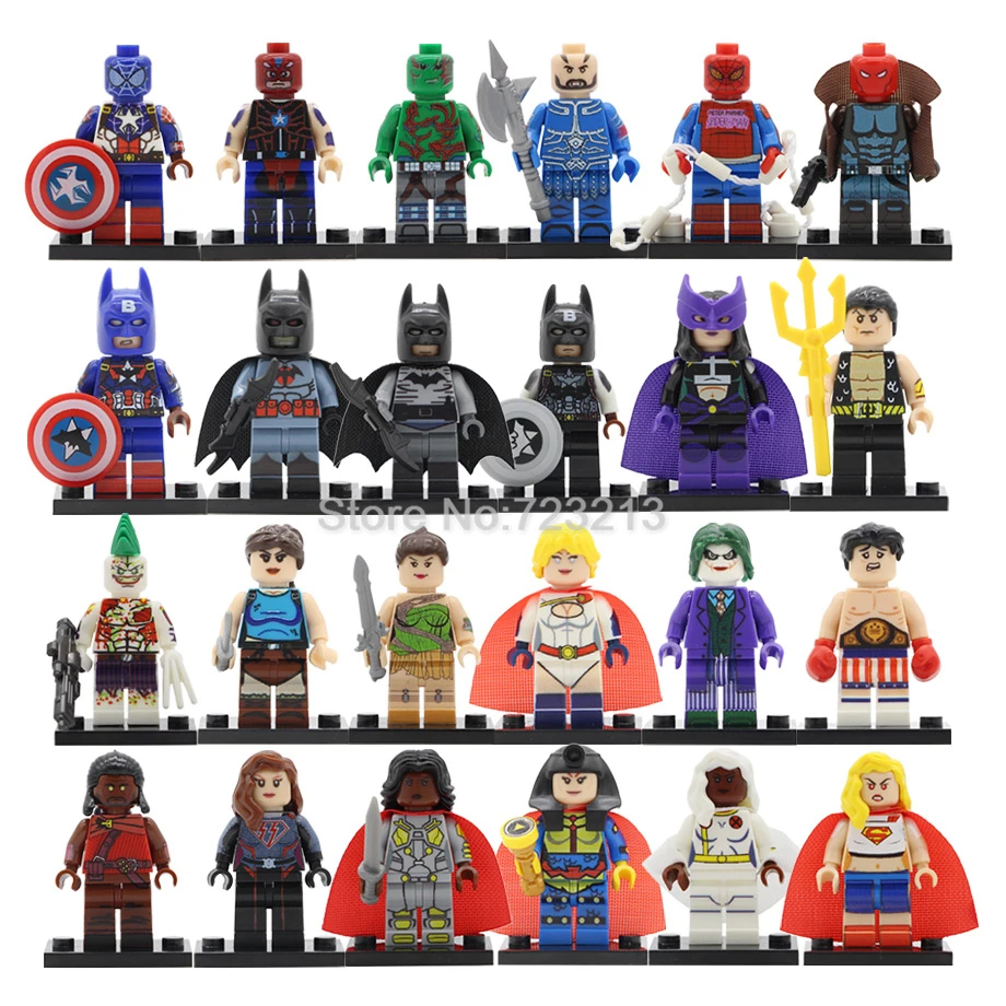 

Single Super Hero Batman Figure Titan Joker Tomb Raider Lara Croft Rocky Namor Storm Big Barda Building Block Brick Kit Toys