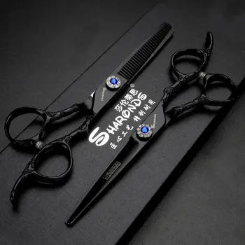 

6" black japan hair scissors hairdressing scissors thinning scissors