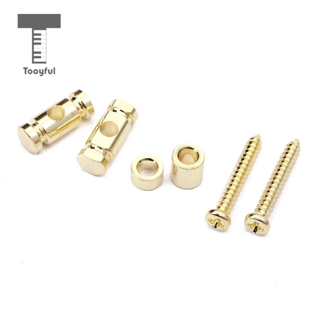 Tooyful Set of 2 Guitar Replacement Gold Copper String Mounting Tree Guide Retainer Musical Instrument Parts