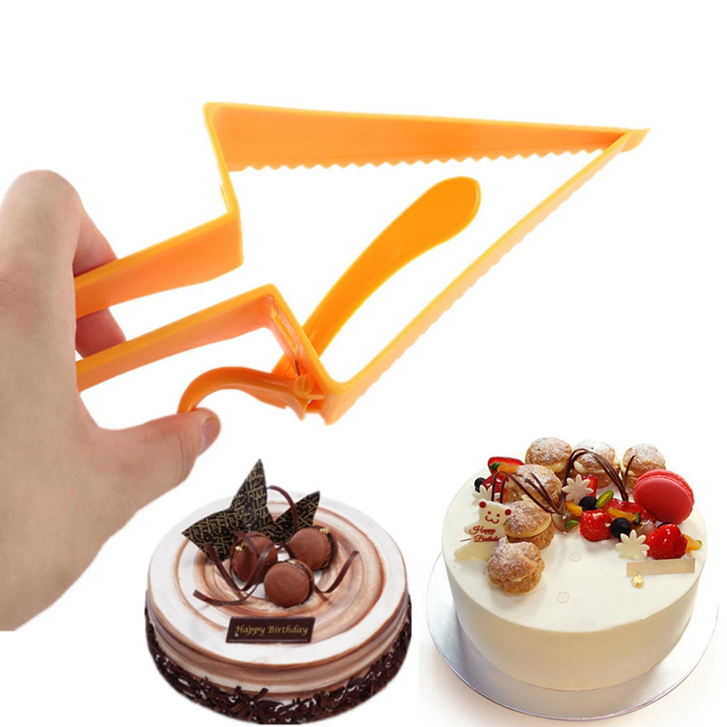 2PCS Triangular Cake Cutter Plastic Cake Knife Separator Cutter Mold Shovel Baking Tools Kitchen Supplies