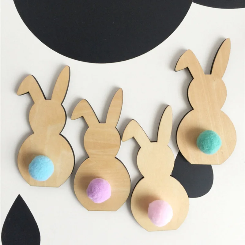 

Nordic Style Wooden Rabbit Ornaments Children's Room Decoration Wood Craft Kids Safe Natural Toys Gifts Photography Props