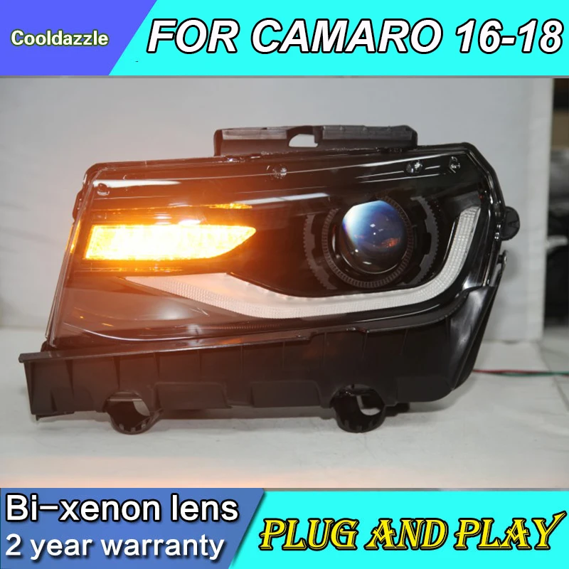 

For Chevrolet Camaro LED Head Light Front Lamps Headlights 2016 2017 2018 LED Moving Turning Lights With HID Xenon Lights