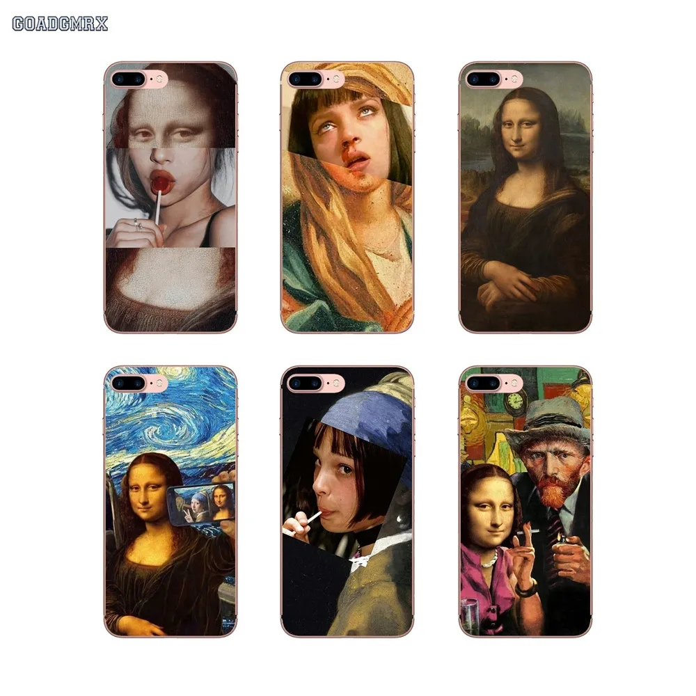 

For Huawei GR3 2017 Mate 20 P30 Honor 7A Pro 7C 8C 7X 8X 9 Lite 10 Nova 2 2i 3 3i Phone Covers Funny Mona Lisa Art Pattern Print