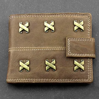 

Vintage Western Genuine Leather Men's Card/Money Wallet Coin Purse #9022