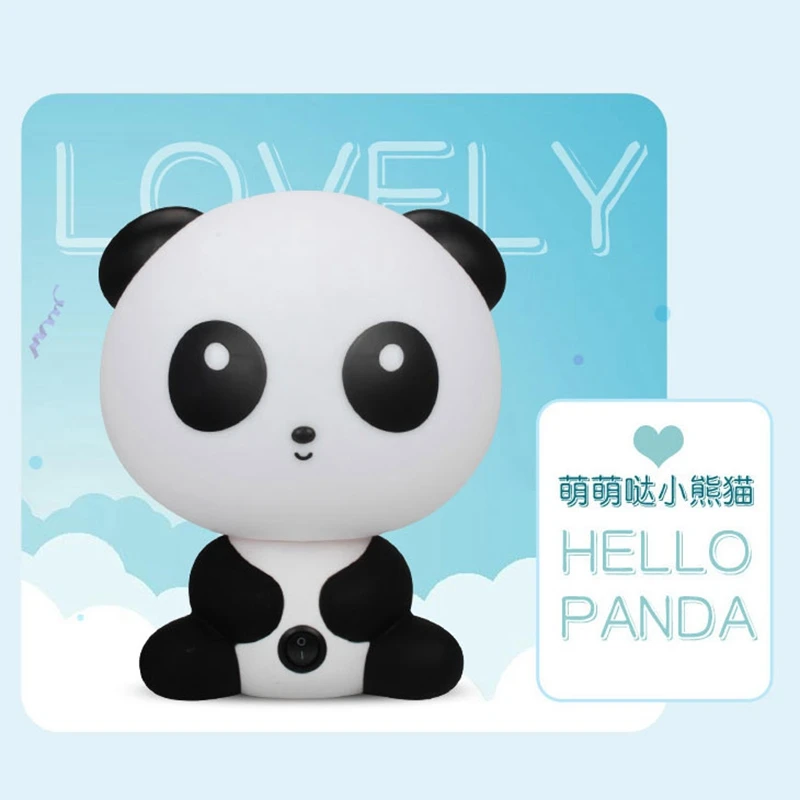 Creative Panda Night Lamp Warm Plug Nightlight Valentine's Day Gift Bedroom Bedside Lamp Baby Cartoon Pet LED Light for Children (3)