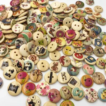

100PCs 2 Holes Mixed Flower Buttons for Needlework Craft Scrapbooking DIY Sewing Decorative Children's Button Clothing WB526