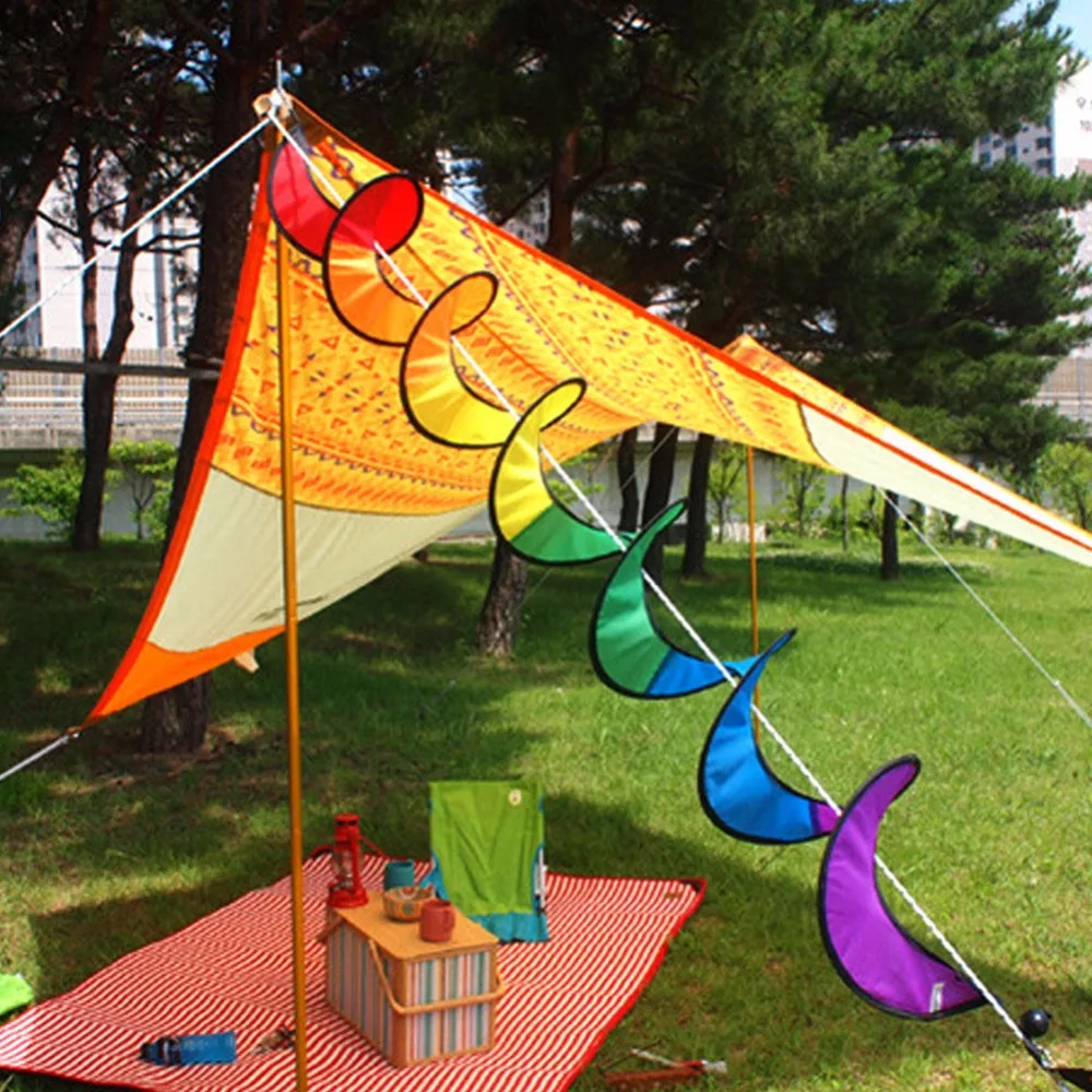 

Camping Tent Foldable Rainbow Spiral Windmill Wind Spinner Home Garden Decor New Rainbow wind spinner