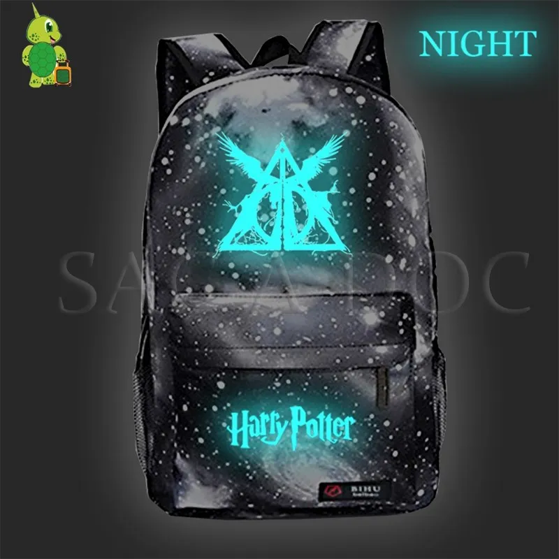 Mochila هاري بوتر حقيبة المدرسة أكياس ل في سن المراهقة فتاة النساء الرجال على ظهره غالاكسي لا تلمس بلدي حقيبة من العامة مضيئة السفر أكياس