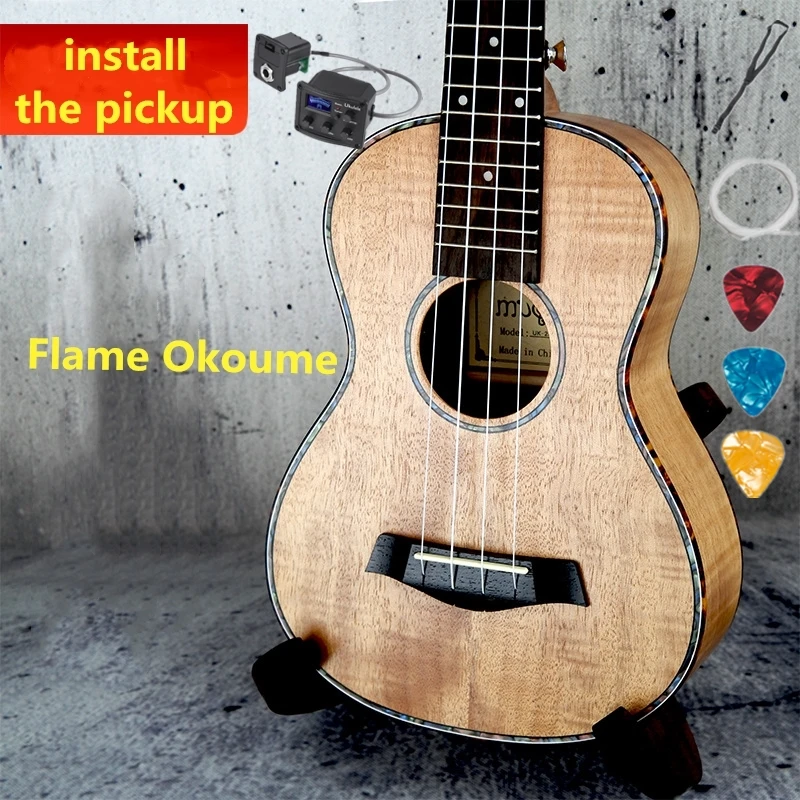 

Ukulele 23 Inch Concert Mini Electric Acoustic Guitar Flame Okoume Color 4 Strings Ukelele Guitarra Pick Up