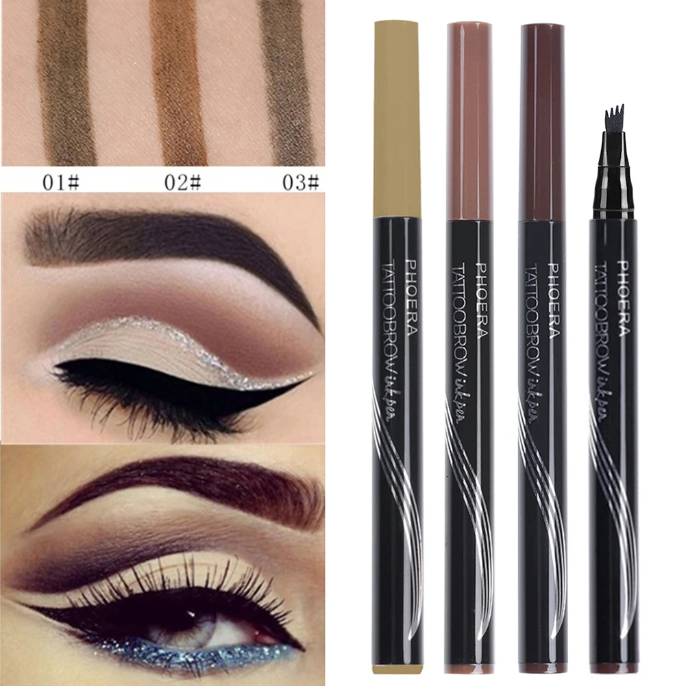 

PHOERA 3 Color Automatic Matte Eyebrow Pencil Waterproof Eyebrow Tattoo With Brush Long-lasting Cosmetics Eye Brow Pen TSLM2