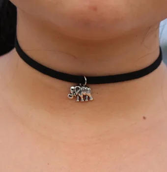 

New Punk Leather Velvet Gothic Leaf Heart Angel Wing Feather Chokers Necklace Tattoo For Women Jewelry Chain Clavicle Torques