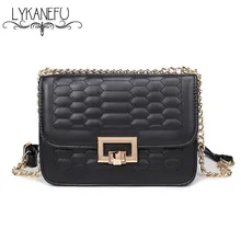 Lykanefu crossbody bolsos con cadena de diseño marca famosa marca bolsos de las mujeres 2017 solapa bolso de las señoras del monedero del embrague sac a principal