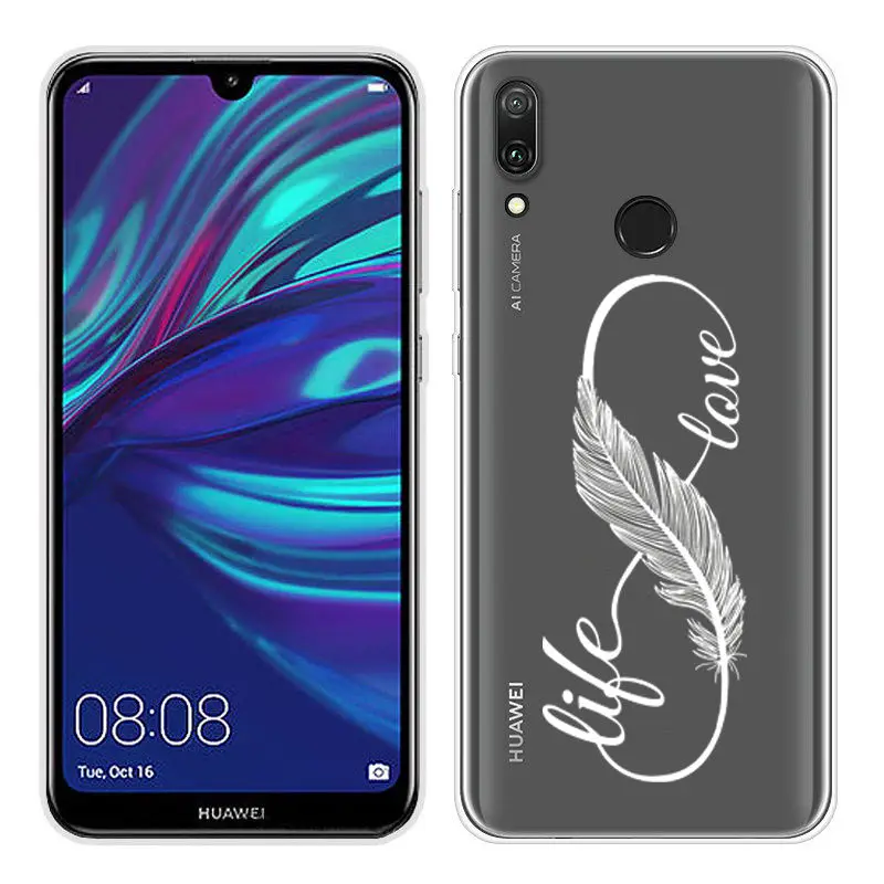 Cartoon Case for Huawei Y6 2019 Case Soft Silicone Back Cover Phone Case For Y7 2019 Honor 8x 9 10 Clear TPU Y 6 2019 Cover Capa (26)