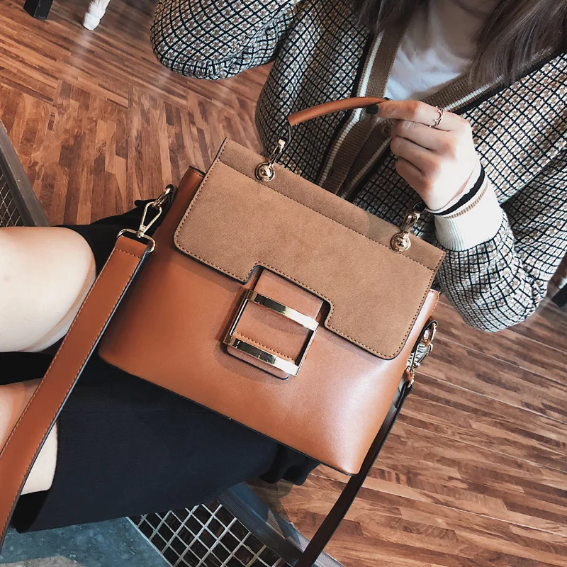 Women Bag Vintage Shoulder Bags 2018 Buckle PU Leather Handbags Crossbody Bags For Women Famous Brand Spring Sac Femme