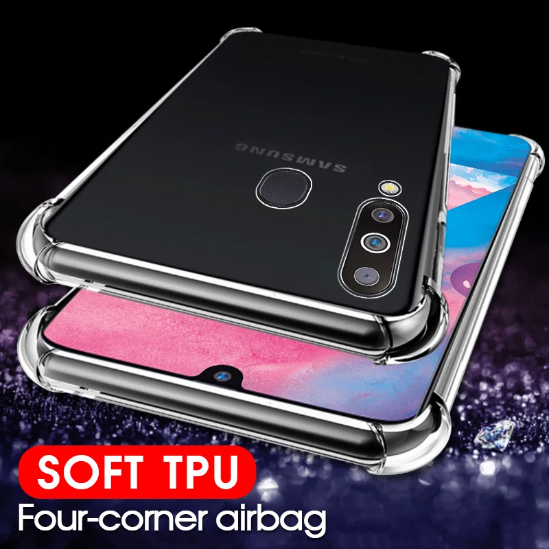 

Shockproof Clear Silicone Case For Samsung Galaxy A7 A9 A8 plus A6 J4 J6 2018 cover For M10 A30 A50 A40 A70 A10 A20 TPU Cover