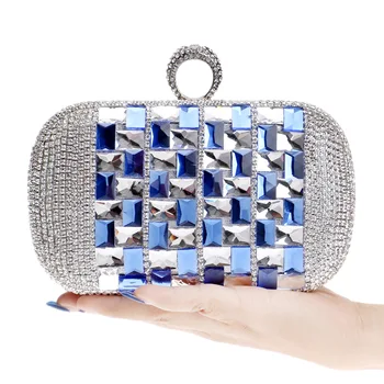 

Glasses Arylic Women Evening Bag Finger Rings Diamonds Small Day Clutch Handmade Style Party Bag Chain Shoulder Bag