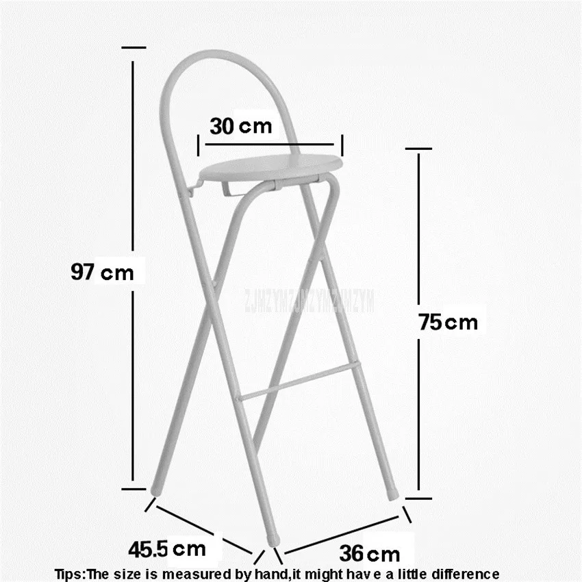 75 см высота сиденья складны высокоточные для ног Сталь ноги Кофе бар стул на стойке дуги спинка барный стул современная мебель для коммерческого использования - Цвет: Белый