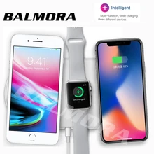 BALMORA For iWatch 2 3 Airpower QI Wireless Charger For iPhone X 8 8plus Fast Charging Pad For GalaxyS8 S8plus S6 S7edge USB