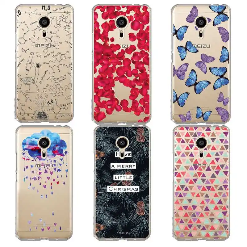 Flora Soft Clear TPU Phone Case For meilan MX6 pro6 U20 U10 A5 M5 M5S E E2 Coque Butterfly Heart Cloud FundasCover Free Shipping | Мобильные