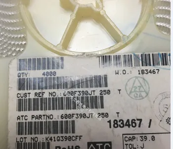 

Original new 100% 600F390JT250T ATC600F390JT250T 0805 39P high frequency capacitance RF capacitor (Inductor)