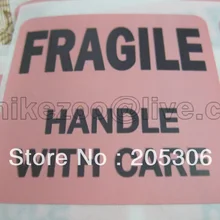 300 шт./лот, 51x51 мм хрупкая ручка с заботой розовый+ черный наклейка для доставки, артикул SS13