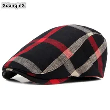 XdanqinX регулируемый размер Женская дышащая берет британская винтажная клетчатая кепка мужская модная Спортивная Кепка Новинка Хип-хоп шляпа унисекс