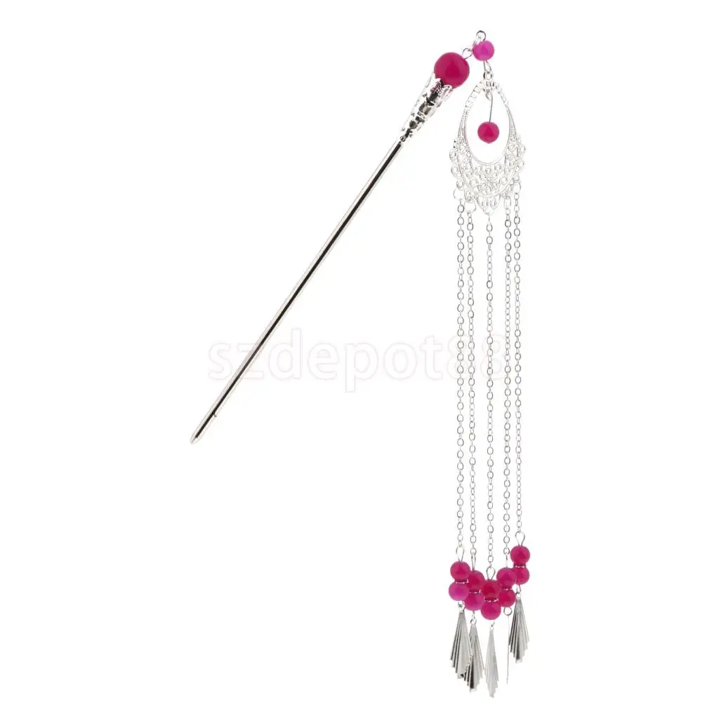 Vintage Chinese Traditional Tassel Hair Stick Shawl Pin Women Hair Accessory