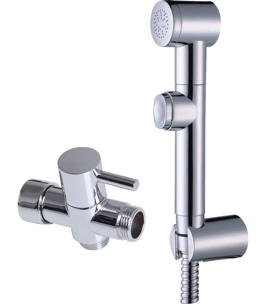 Brass 7/8 Tadapter Handheld Bidet Toilet Shattaf Kit With Wall Bracket
