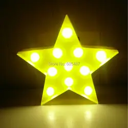 12.5 "LED Желтый звезда привела Пластик шатер письмо для украшения елки